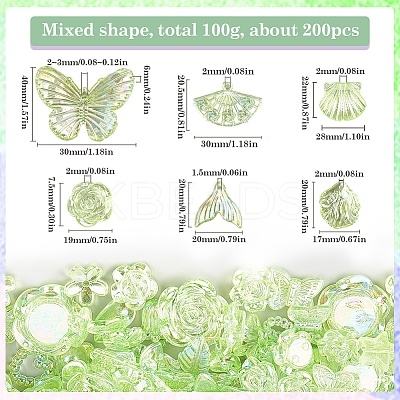 100G Resin Charms and Beads DIY Jewelry Making Findings Kit OHAR-SC0003-01D-1