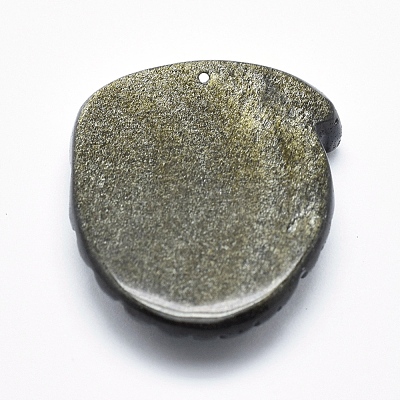 Natural Golden Sheen Obsidian Pendants G-P360-09-1