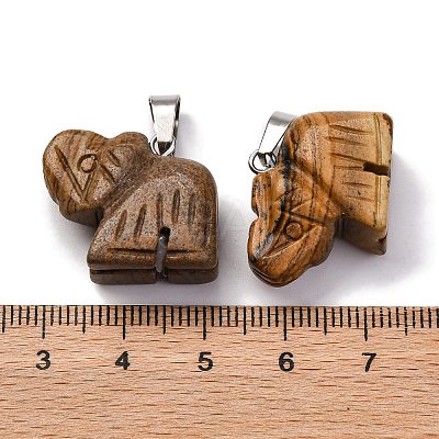 Natural Picture Jasper Pendants G-B127-05P-09-1