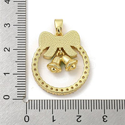 Christmas Brass Micro Pave Cubic Zirconia Pendants KK-H468-01A-02G-1
