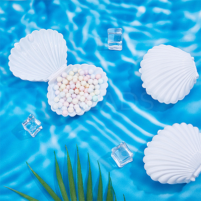 Shell Shape Plastic Candy Storage Box AJEW-WH0472-90C-1