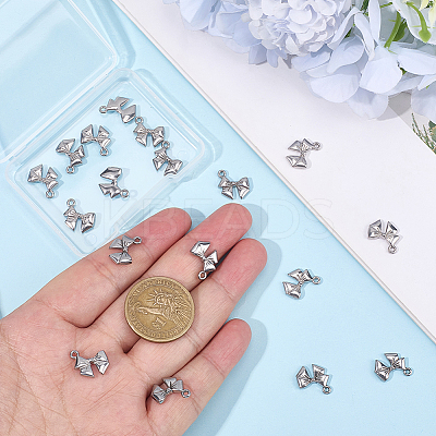 20Pcs 304 Stainless Steel Charms STAS-BBC0007-73P-1