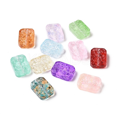 Transparent Spray Painted Glass Beads GLAA-I050-08-1