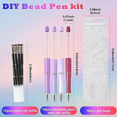 10Pcs ABS Plastic Ball-Point Pen AJEW-FS0001-43A-1