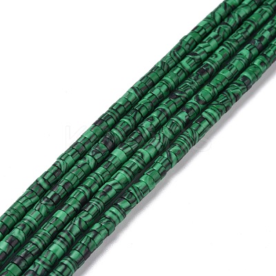 Synthetic Imitation Malachite Beads Strands G-P468-15-1