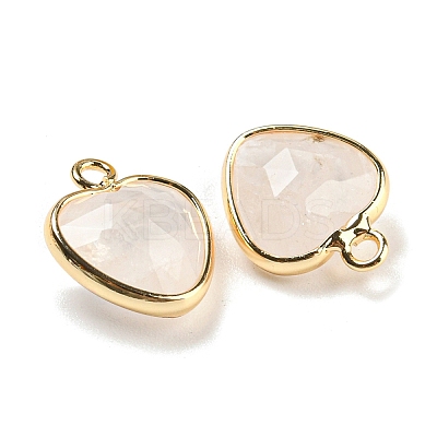 Natural Quartz Crystal Faceted Heart Charms G-Q006-07G-06-1