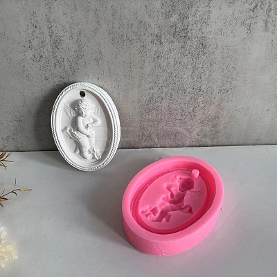Oval with Angel Pendant DIY Silicone Molds SIMO-P003-06B-1