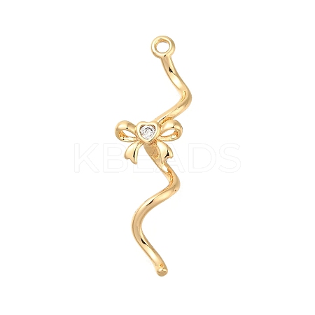 Brass Micro Pave Cubic Zirconia Pendants KK-M301-16G-1