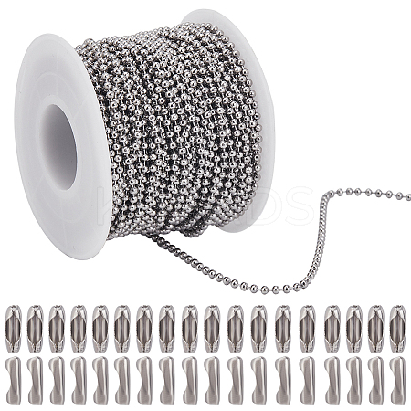 201 Stainless Steel Ball Chains Bracelet Necklace Making Kit DIY-SP0001-09C-1