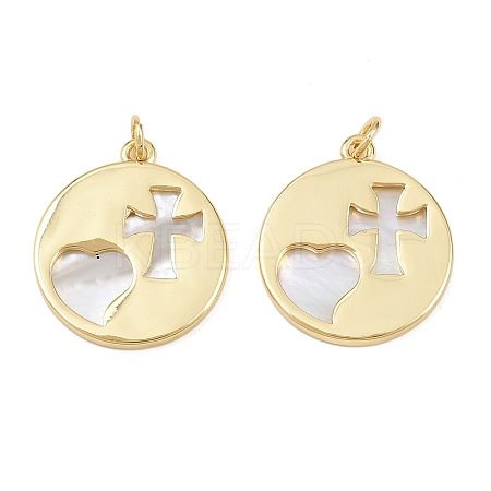 Natural Shell Pendants KK-L251-44G-A01-1