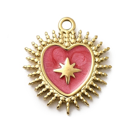 304 Stainless Steel Enamel Pendants STAS-I355-10G-02-1