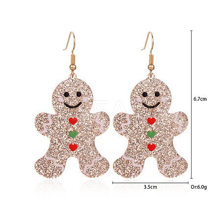 Christmas Alloy Rhinestone Dangle Earrings FS-WGC5D36-14-1