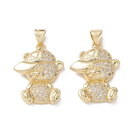 Brass Micro Pave Cubic Zirconia Pendants KK-M240-13G-1