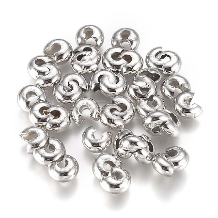 Brass Crimp Beads Covers KK-CJC0001-06C-P-1