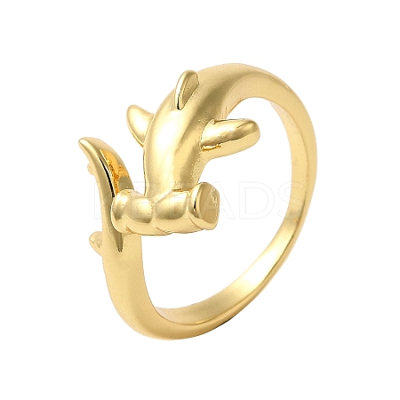 Rack Plating Brass Cuff Rings for Women RJEW-G325-04E-G-1
