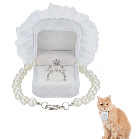 Polyester Pet Dog Wedding Ring Displays AJEW-WH0460-074P-02-1