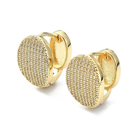 Rack Plating Brass Micro Pave Cubic Zirconia Hoop Earring EJEW-C086-03G-1