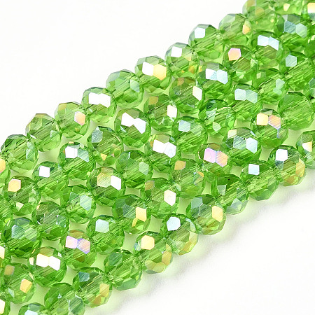 Electroplate Glass Beads Strands EGLA-A044-T4mm-B11-1