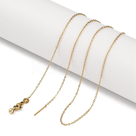 Ion Plaing(IP) 304 Stainless Cable Chain Necklaces NJEW-Q003-04G-1