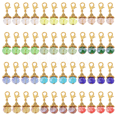 Glass Pendant Decorations HJEW-GL00007-1
