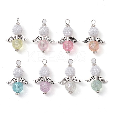 220Pcs Imitation Pearl Acrylic and Transparent Acrylic Beads Pendants PALLOY-JF02620-01-S-1