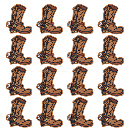 16Pcs Non-Woven Fabrics Computerized Embroidery Cloth Iron on/Sew on Patches PATC-FG0001-13-1