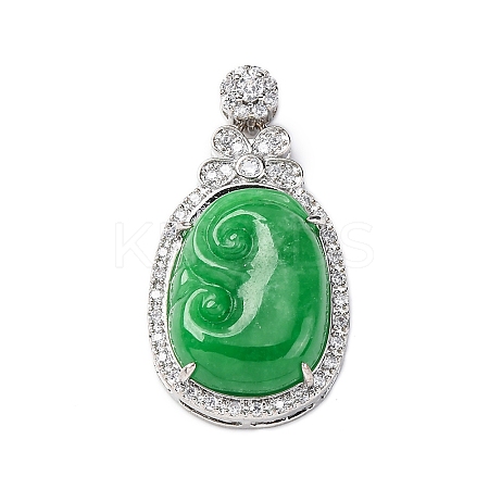 Dyed Natural Myanmar Jade Ruyi Pendants KK-Q050-02A-1