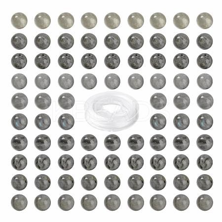 100Pcs 8mm Grade AA Natural  Labradorite Round Beads DIY-LS0002-58-1