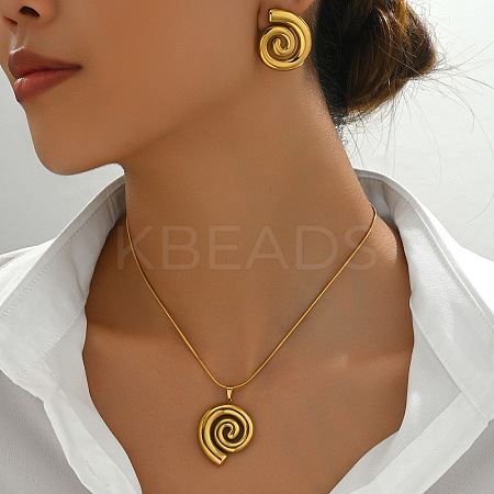 Vortex Brass Stud Earrings & Pendant Necklaces Sets for Women FS-WGCDAA8-01-1