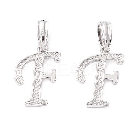 Rack Plating Eco-Friendly Brass Letter Pendants KK-K265-02P-F-1