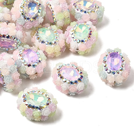 Handmade Polymer Clay Rhinestone Beads CLAY-Z005-02-1