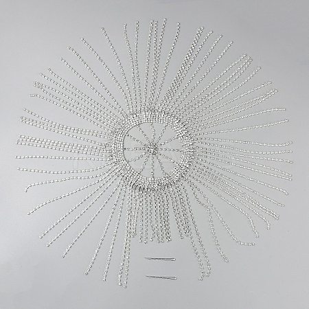 Bohemian Rhinestone Mesh Headpiece Cap AJEW-WH20017-83S-1