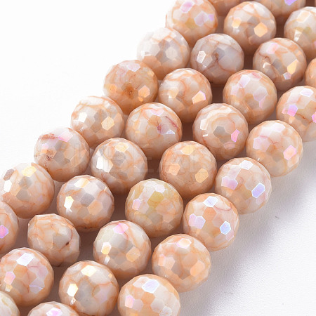 Opaque Baking Painted Glass Beads Strands EGLA-N006-005H-1