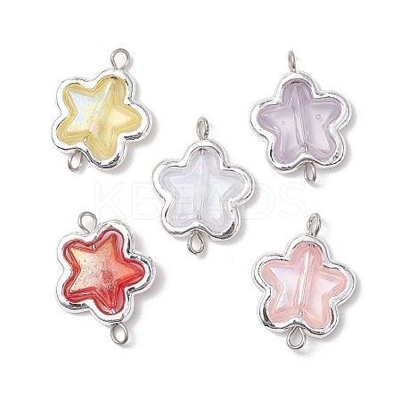 Alloy Transparent Acrylic Flower Connector Charms PALLOY-JF03674-1