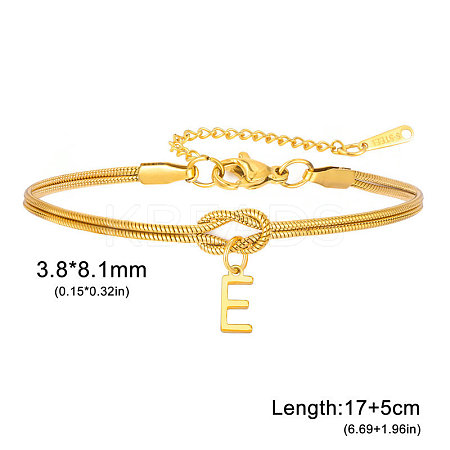 304 Stainless Steel Initial Charm Bracelets FS-WGD8E41-16-1