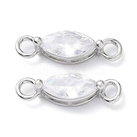 Brass Clear Cubic Zirconia Links Connectors ZIRC-G170-17P-01-1