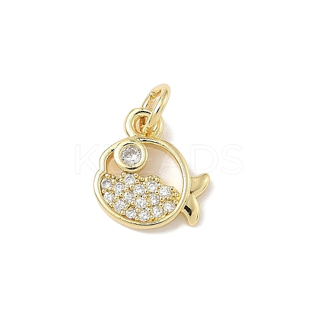 Brass Micro Pave Cubic Zirconia Charms ZIRC-I356-13G-01-1