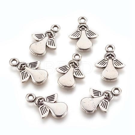 Tibetan Style Angel Alloy Pendants TIBEP-A579-AS-NR-1