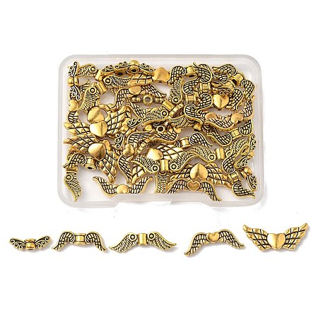 50Pcs 5 Styles Tibetan Style Alloy Beads TIBEB-FP0001-04-1