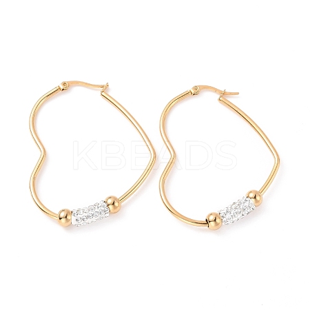 Ion Plating(IP) 201 Stainless Steel Heart Hoop Earrings with 304 Stainless Steel Pin EJEW-F280-22G-1