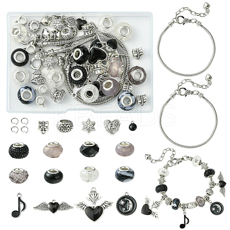 DIY Alloy & Brass European Style Bracelet Making Kits DIY-FS0007-23-1