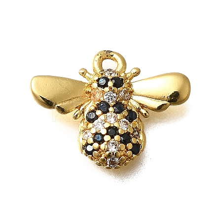Brass Micro Pave Cubic Zirconia Pendants KK-M313-28G-1