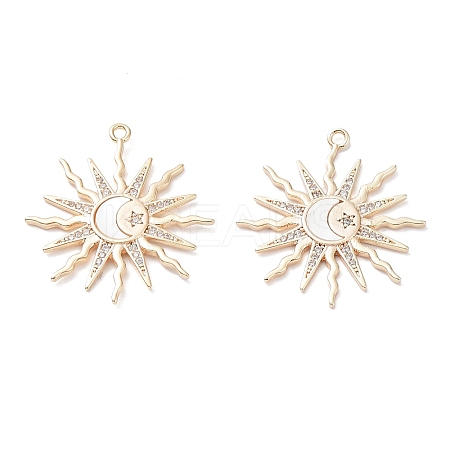 Rack Plating Brass Shell Pendants KK-A183-54G-1