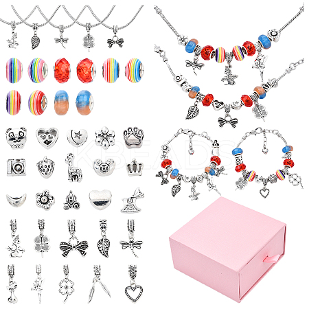 DIY Alloy & Brass European Style Bracelet Jewelry Making Kits DIY-YW0010-67-1