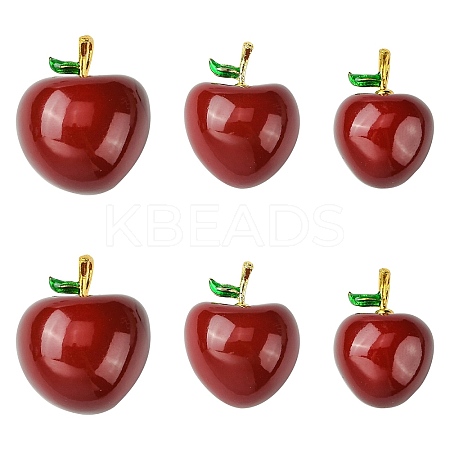 6Pcs 3 Styles Brass Enamel Pendants KK-CJ0003-11-1