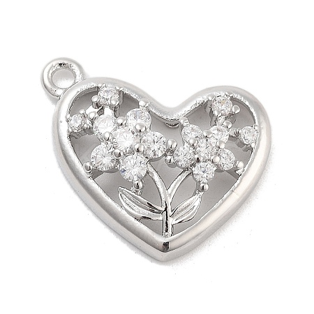 Brass Pave Clear Cubic Zirconia Pendants LS-KK-Z061-07P-1