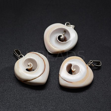 Natural Shiva Eye Shell Pendants X-SSHEL-E564-19P-1
