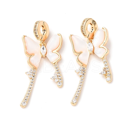 Brass Micro Pave Clear Cubic Zirconia Pendants KK-Z142-05G-1