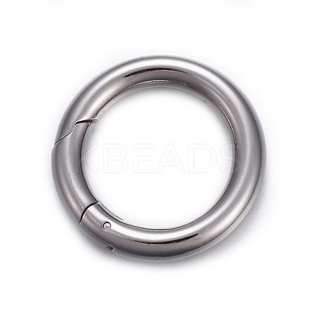 Tarnish Resistant 201 Stainless Steel Spring Gate Rings STAS-F221-41P-1