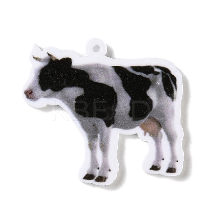 Opaque Printed Acrylic Pendants SACR-F018-01C-1